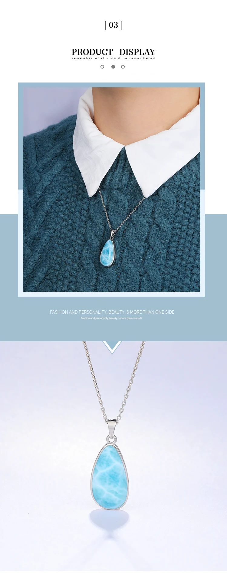 925 Sterling Silver Jewelry Gifts Classic Pendant Necklace Natural Precious Larimar Retro Woman Oval Charm Rhodium Plated Gold 925 Sterling Silver Jewelry Gifts Classic Pendant Necklace Natural Precious Larimar Retro Woman Oval Charm Rhodium Plated Gold