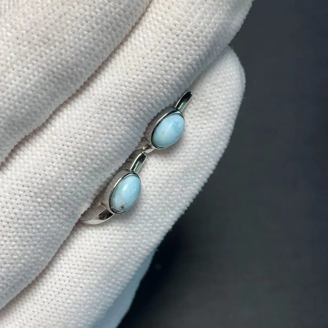 HEYYA STONE Natural Larimar Hoop Earrings 925 sterling silver Simple Classic Round Circle Gemstone Jewelry HEYYA STONE Natural Larimar Hoop Earrings 925 sterling silver Simple Classic Round Circle Gemstone Jewelry