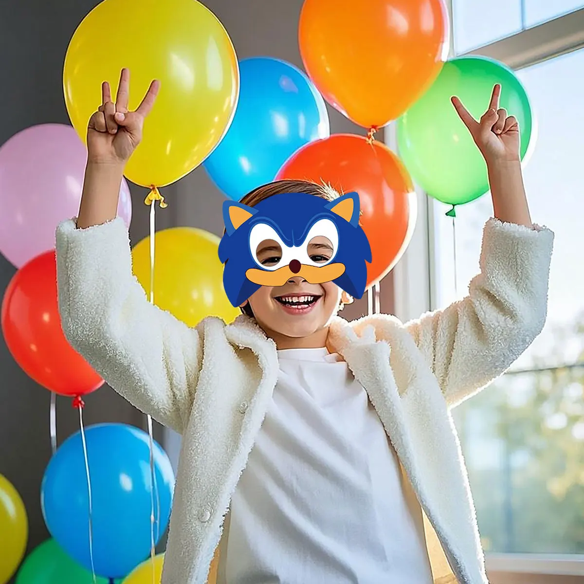 12PCS Sonic The Hedgehog Mask Party Decoration Paper Glasses Masks Photo Cosplay Props Children's Happy Birthday Party Supplies 12PCS Sonic The Hedgehog Mask Party Decoration Paper Glasses Masks Photo Cosplay Props Children's Happy Birthday Party Supplies