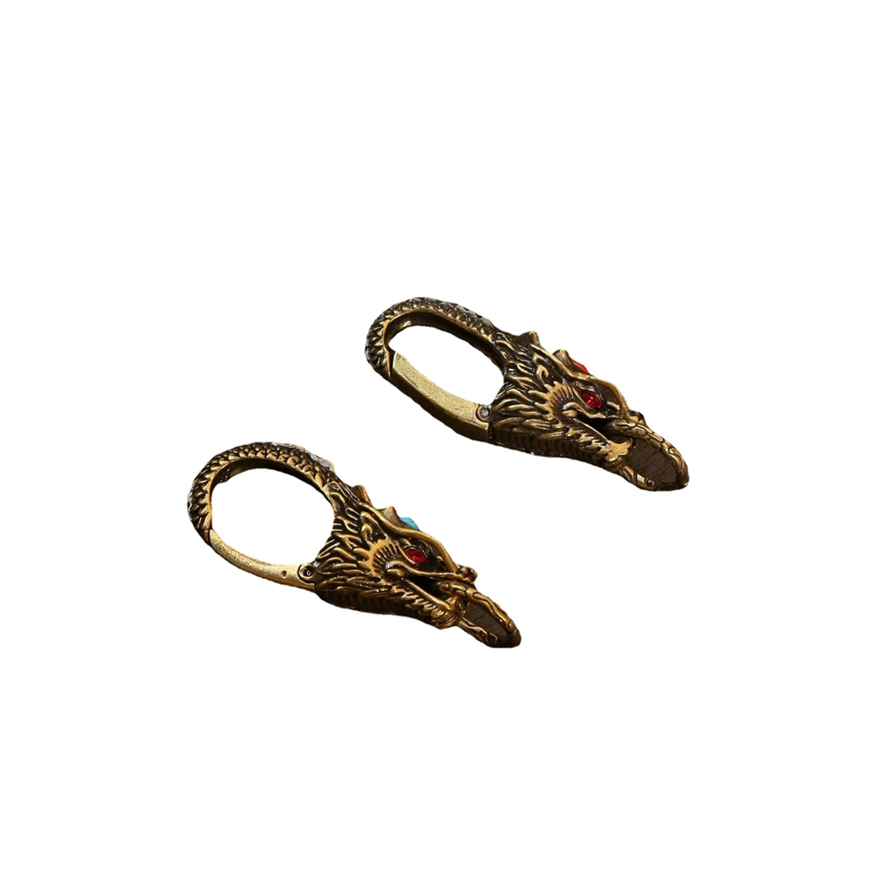 Chinese Dragon Head Keychain & Car Pendant Vintage Brass Red Eyes Protection Amulet Exquisite Craft Jewelry Gift for Men Women Chinese Dragon Head Keychain & Car Pendant Vintage Brass Red Eyes Protection Amulet Exquisite Craft Jewelry Gift for Men Women