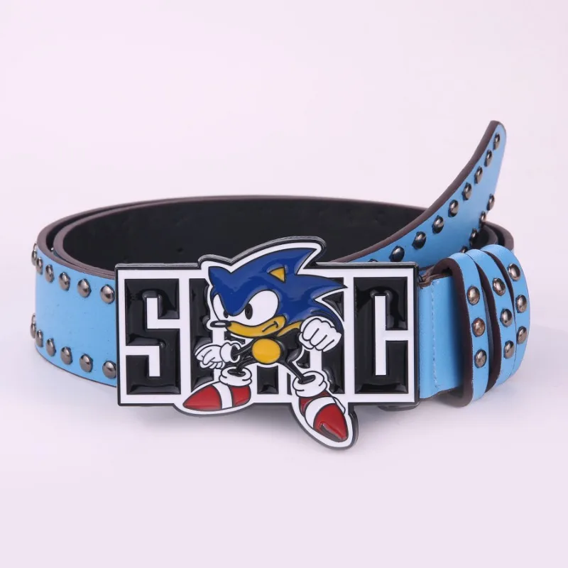 Sonic the Hedgehog Y2K Millennium Hot Girl Style Anime Fashion Belt Female Male Alphabet Guitar Abi High Grade Rivet Belt Female Sonic the Hedgehog Y2K Millennium Hot Girl Style Anime Fashion Belt Female Male Alphabet Guitar Abi High Grade Rivet Belt Female