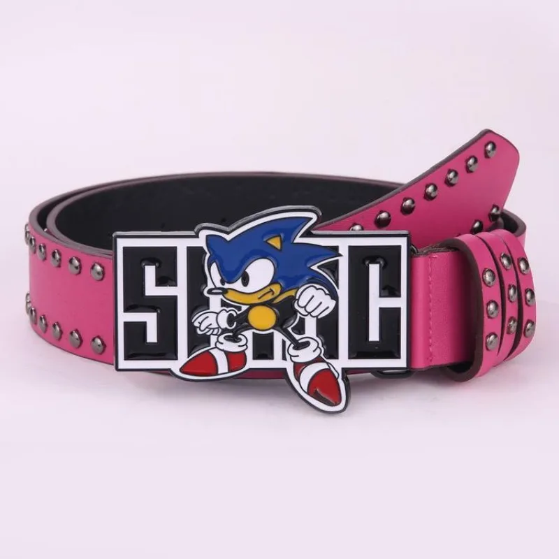 Sonic the Hedgehog Y2K Millennium Hot Girl Style Anime Fashion Belt Female Male Alphabet Guitar Abi High Grade Rivet Belt Female Sonic the Hedgehog Y2K Millennium Hot Girl Style Anime Fashion Belt Female Male Alphabet Guitar Abi High Grade Rivet Belt Female