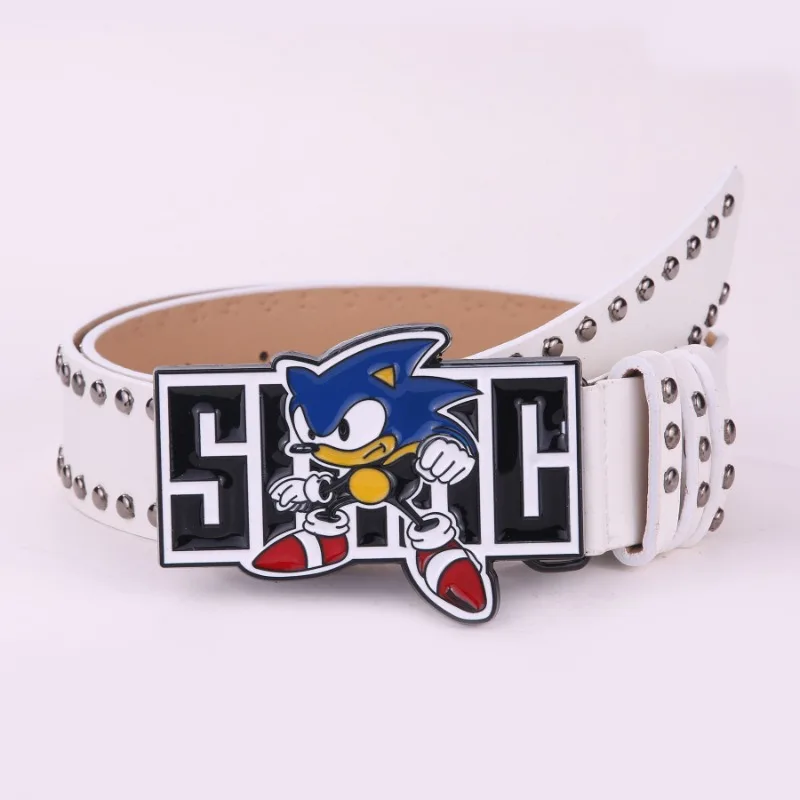 Sonic the Hedgehog Y2K Millennium Hot Girl Style Anime Fashion Belt Female Male Alphabet Guitar Abi High Grade Rivet Belt Female Sonic the Hedgehog Y2K Millennium Hot Girl Style Anime Fashion Belt Female Male Alphabet Guitar Abi High Grade Rivet Belt Female
