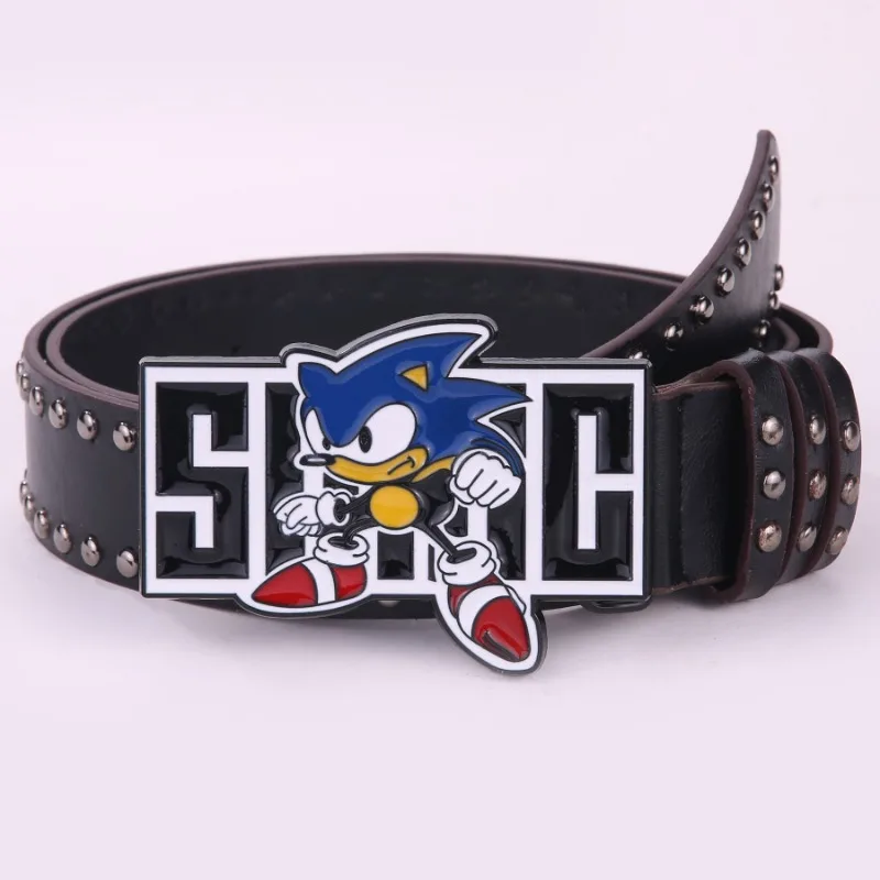 Sonic the Hedgehog Y2K Millennium Hot Girl Style Anime Fashion Belt Female Male Alphabet Guitar Abi High Grade Rivet Belt Female Sonic the Hedgehog Y2K Millennium Hot Girl Style Anime Fashion Belt Female Male Alphabet Guitar Abi High Grade Rivet Belt Female