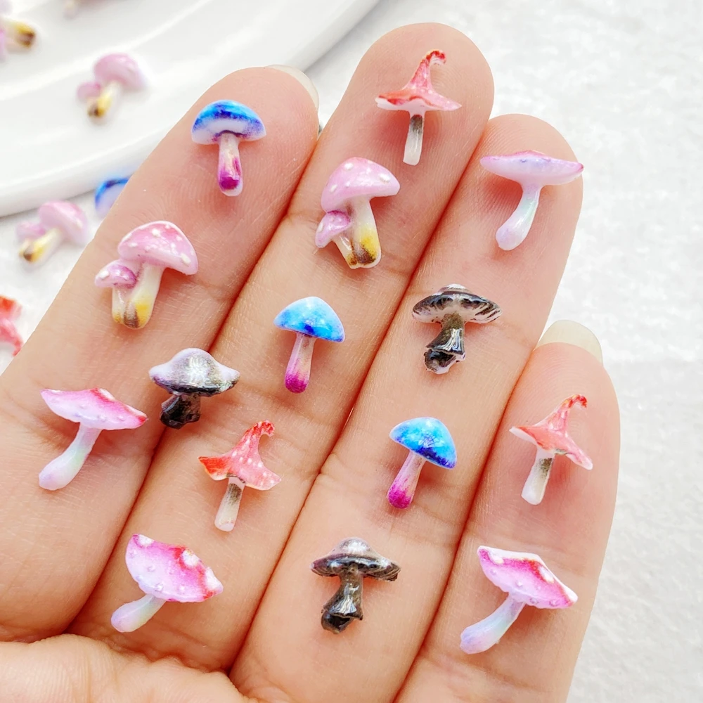50pcs Resin Cute 3D mini Colorful Mushrooms Flat Back Rhinestone Scrapbook DIY Wedding Applique Decor Jewelry Accessories 50pcs Resin Cute 3D mini Colorful Mushrooms Flat Back Rhinestone Scrapbook DIY Wedding Applique Decor Jewelry Accessories