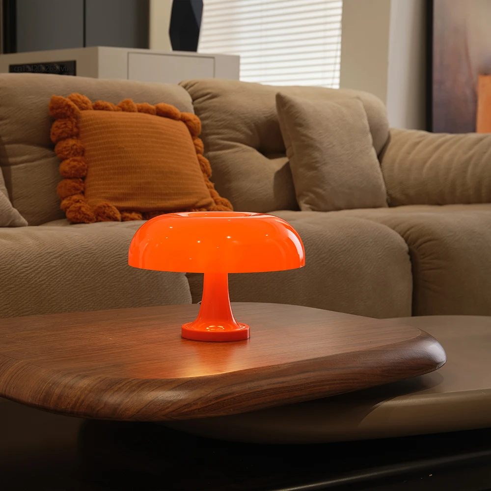 Mushroom table lamp minimalist modern bedroom bedside lamp Danish designer orange decorative table lamp Mushroom table lamp minimalist modern bedroom bedside lamp Danish designer orange decorative table lamp