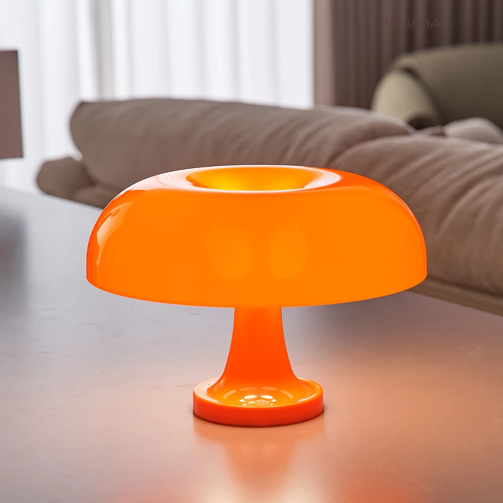 Mushroom table lamp minimalist modern bedroom bedside lamp Danish designer orange decorative table lamp Mushroom table lamp minimalist modern bedroom bedside lamp Danish designer orange decorative table lamp