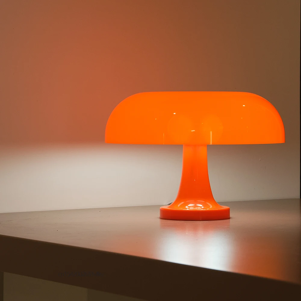 Mushroom table lamp minimalist modern bedroom bedside lamp Danish designer orange decorative table lamp Mushroom table lamp minimalist modern bedroom bedside lamp Danish designer orange decorative table lamp