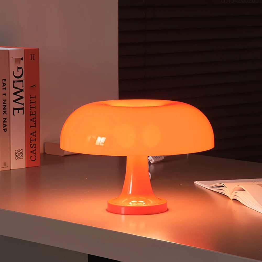 Mushroom table lamp minimalist modern bedroom bedside lamp Danish designer orange decorative table lamp Mushroom table lamp minimalist modern bedroom bedside lamp Danish designer orange decorative table lamp