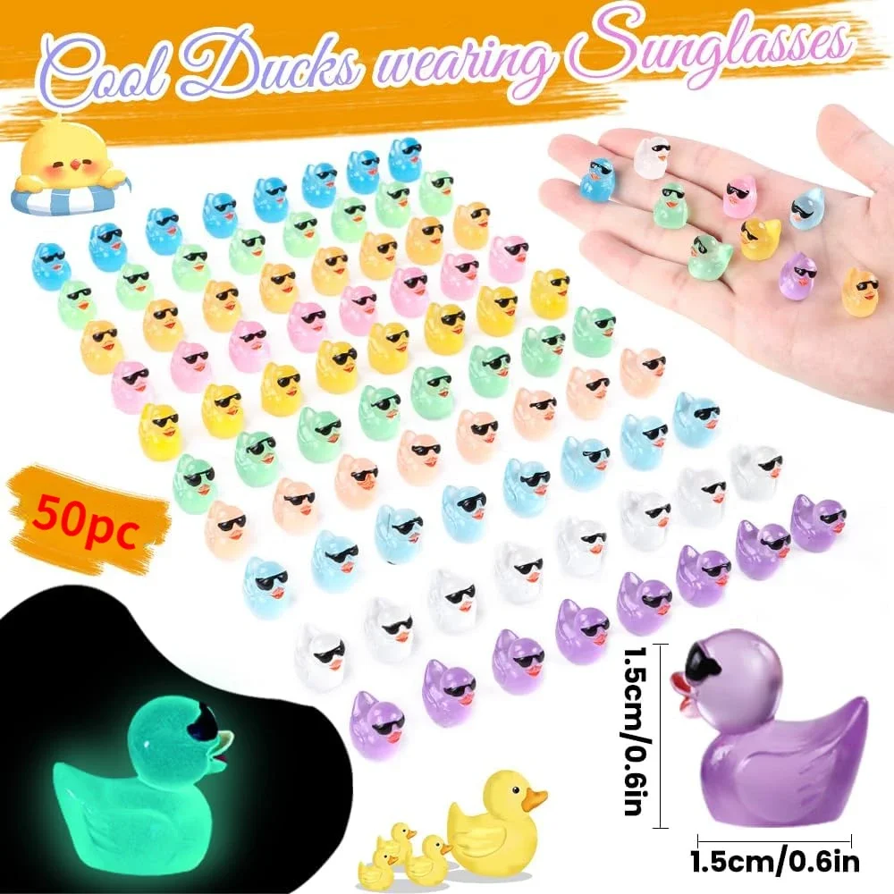 200/100 Luminous Mini Glitter Ducks with Glasses Miniatures Duck Micro Landscape DIY Accessories Mini Ducks Home DIY Craft Decor 200/100 Luminous Mini Glitter Ducks with Glasses Miniatures Duck Micro Landscape DIY Accessories Mini Ducks Home DIY Craft Decor