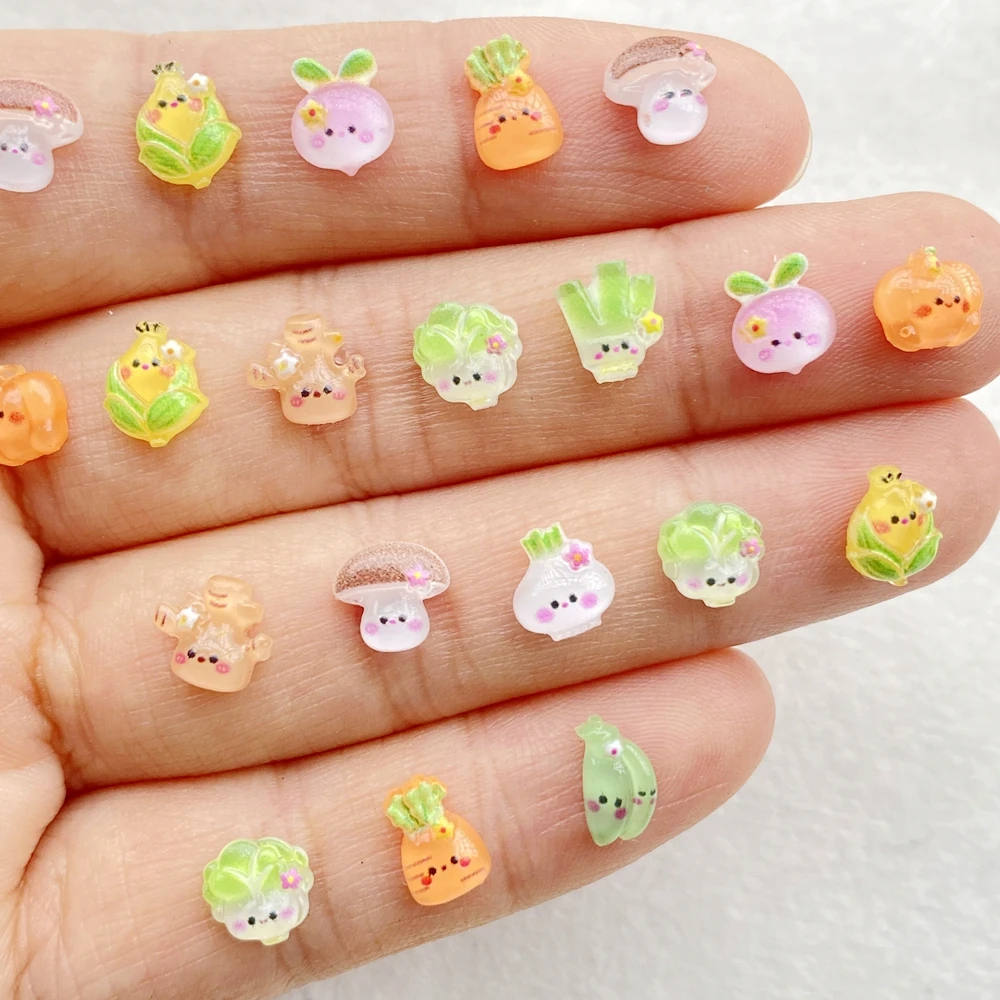 100Pcs Cute Mini Mushrooms, cabbage, pumpkin, corn and vegetables Nail Art Resin Designer Charms Craft For Nail 3D Decoration 100Pcs Cute Mini Mushrooms, cabbage, pumpkin, corn and vegetables Nail Art Resin Designer Charms Craft For Nail 3D Decoration