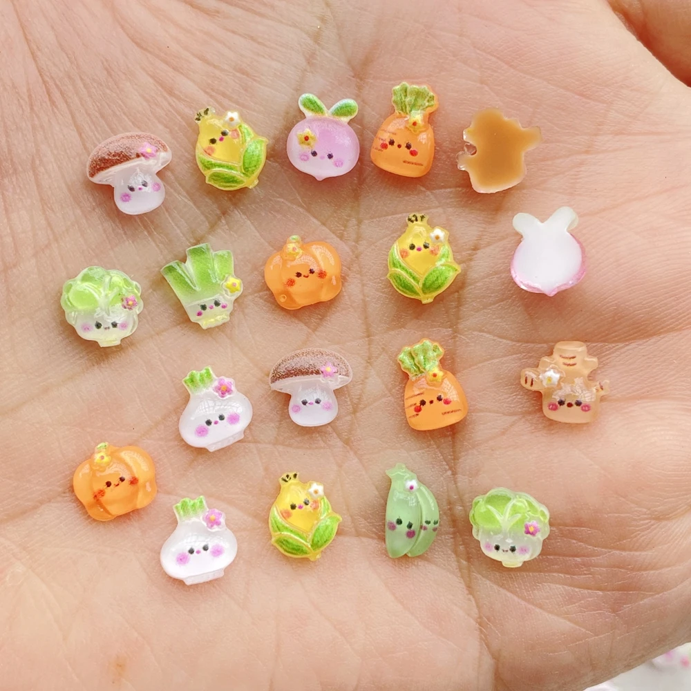 100Pcs Cute Mini Mushrooms, cabbage, pumpkin, corn and vegetables Nail Art Resin Designer Charms Craft For Nail 3D Decoration 100Pcs Cute Mini Mushrooms, cabbage, pumpkin, corn and vegetables Nail Art Resin Designer Charms Craft For Nail 3D Decoration