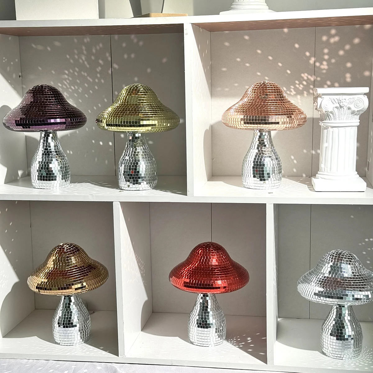 Dreamy Disco Mushroom Handmade Ornament Reflective Home Decor for Living Room Bedroom Patio Party Wedding Gift Light Decoration