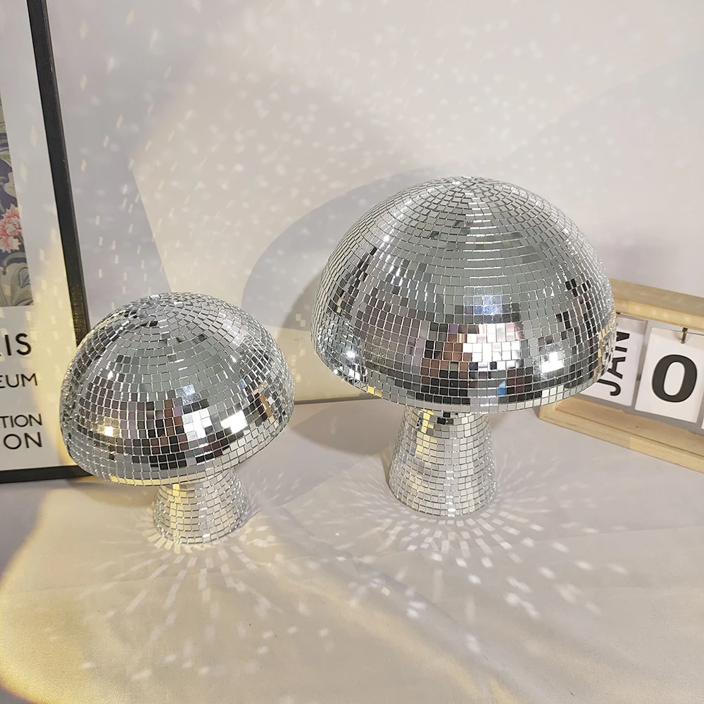 Disco Mushrooms Bedroom Decoration Mirror Mushroom Modern Home Decor Party Decorations Retro Reflective Mushroom Home Decor
