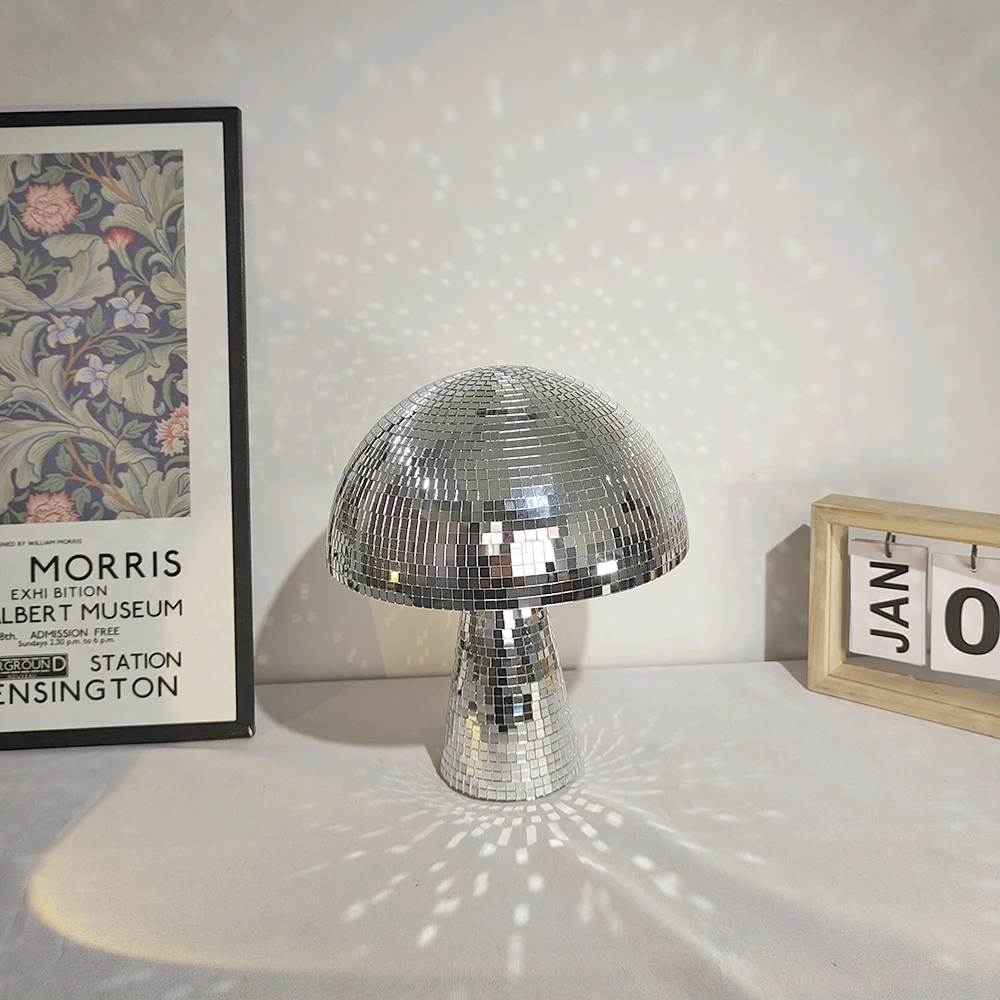 Disco Mushrooms Bedroom Decoration Mirror Mushroom Modern Home Decor Party Decorations Retro Reflective Mushroom Home Decor