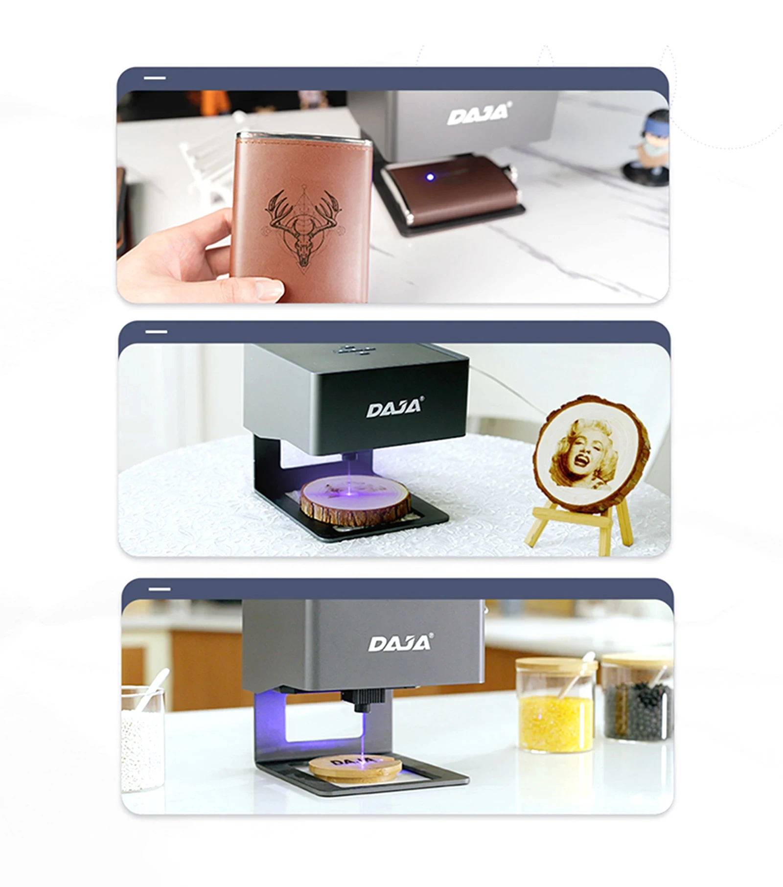 DAJA DJ6 Mini Portable Laser Engraver Diy Bluetooth Machine Painted Dog Tag Paper Leather Wooden Plastic Logo CNC Machine DAJA DJ6 Mini Portable Laser Engraver Diy Bluetooth Machine Painted Dog Tag Paper Leather Wooden Plastic Logo CNC Machine