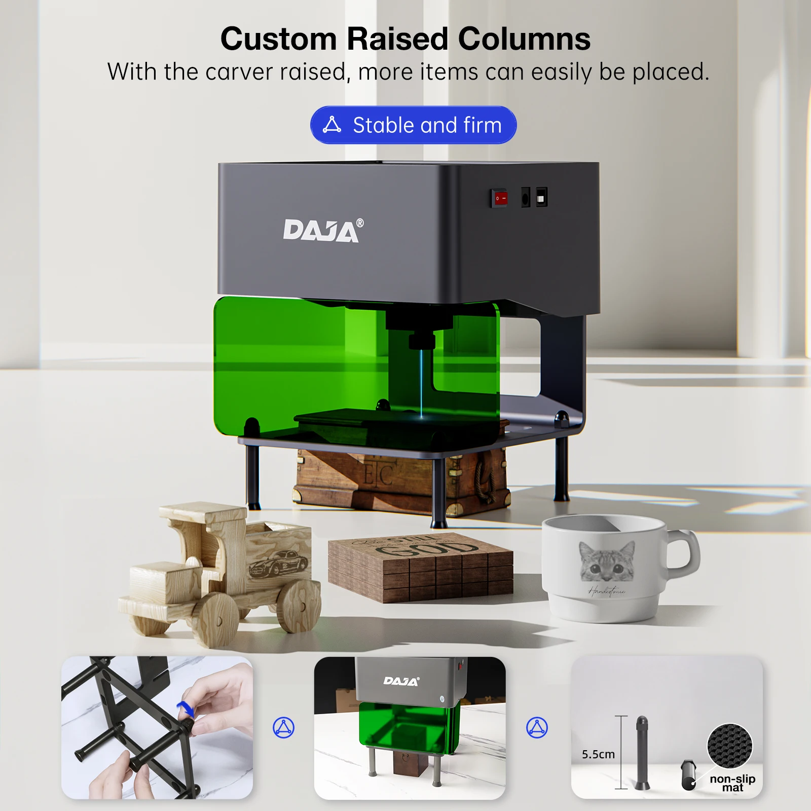 DAJA DJ6 Mini Portable Laser Engraver Diy Bluetooth Machine Painted Dog Tag Paper Leather Wooden Plastic Logo CNC Machine DAJA DJ6 Mini Portable Laser Engraver Diy Bluetooth Machine Painted Dog Tag Paper Leather Wooden Plastic Logo CNC Machine