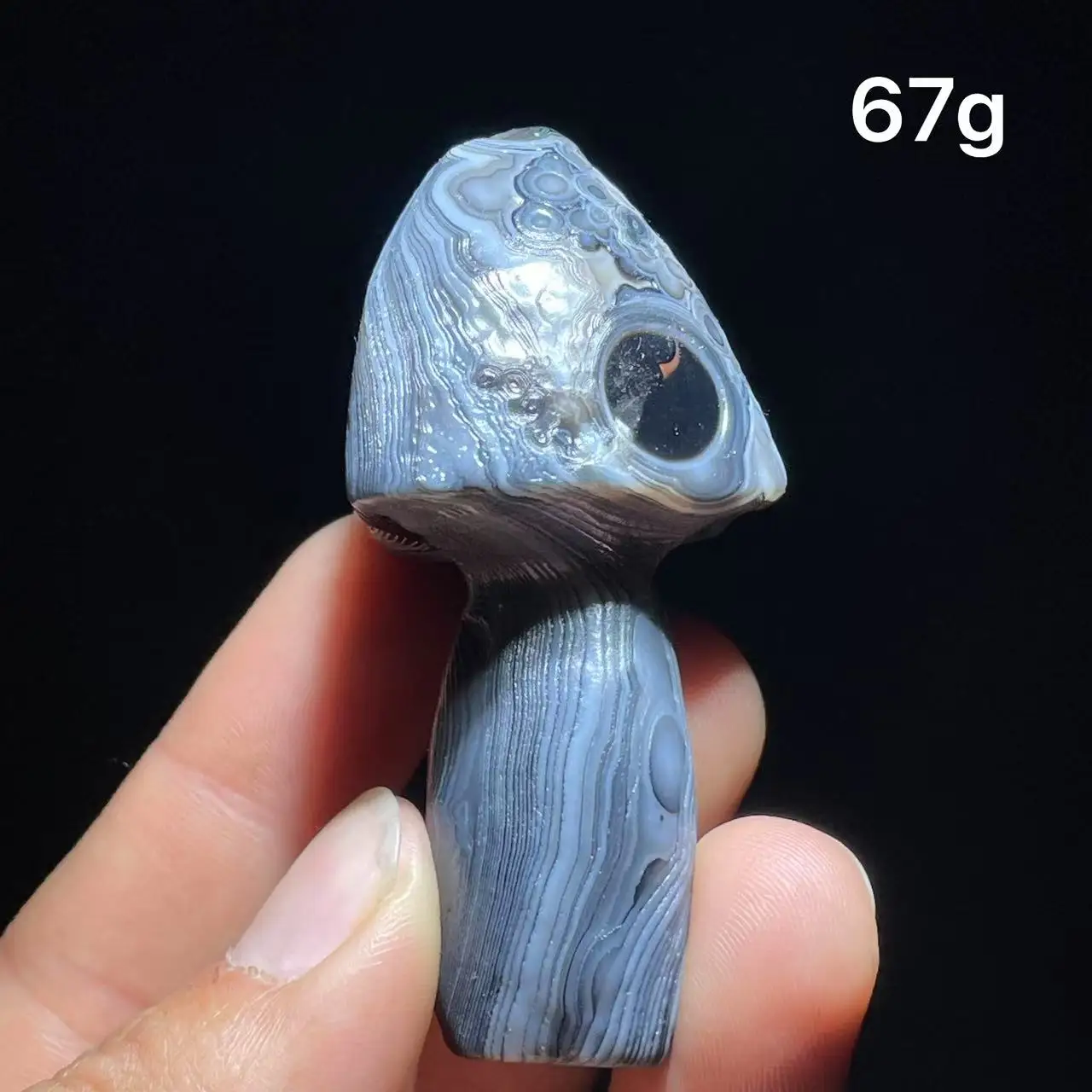 Natural  Agate mushroom Alxa Gobi Eye Mineral Specimen Energy Crystal Chakra Reiki Healing Stone Garden Decor