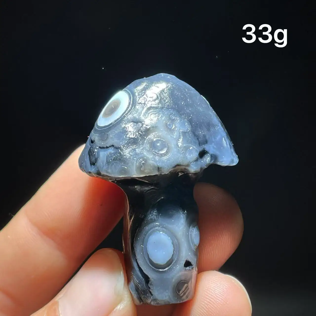 Natural  Agate mushroom Alxa Gobi Eye Mineral Specimen Energy Crystal Chakra Reiki Healing Stone Garden Decor