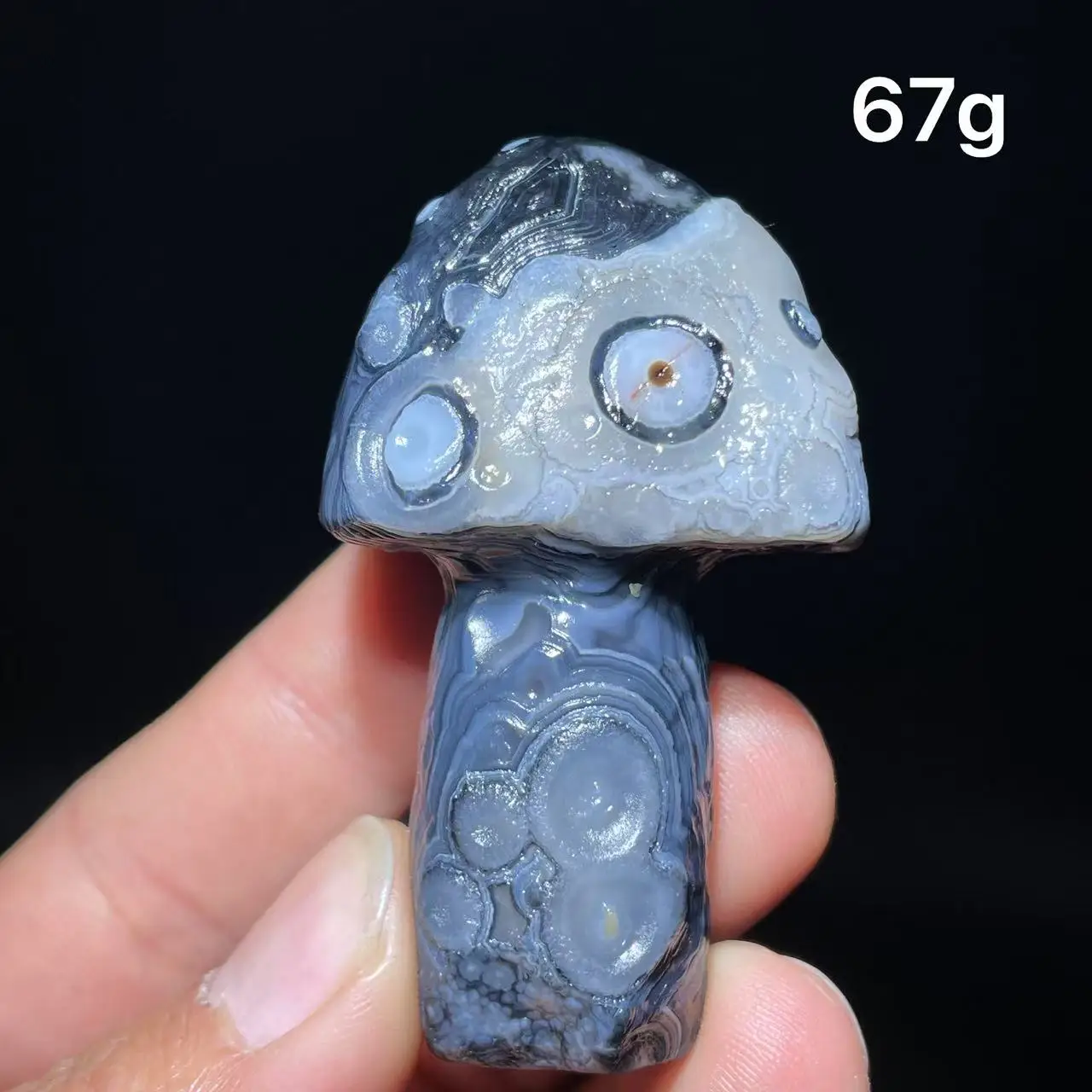 Natural  Agate mushroom Alxa Gobi Eye Mineral Specimen Energy Crystal Chakra Reiki Healing Stone Garden Decor