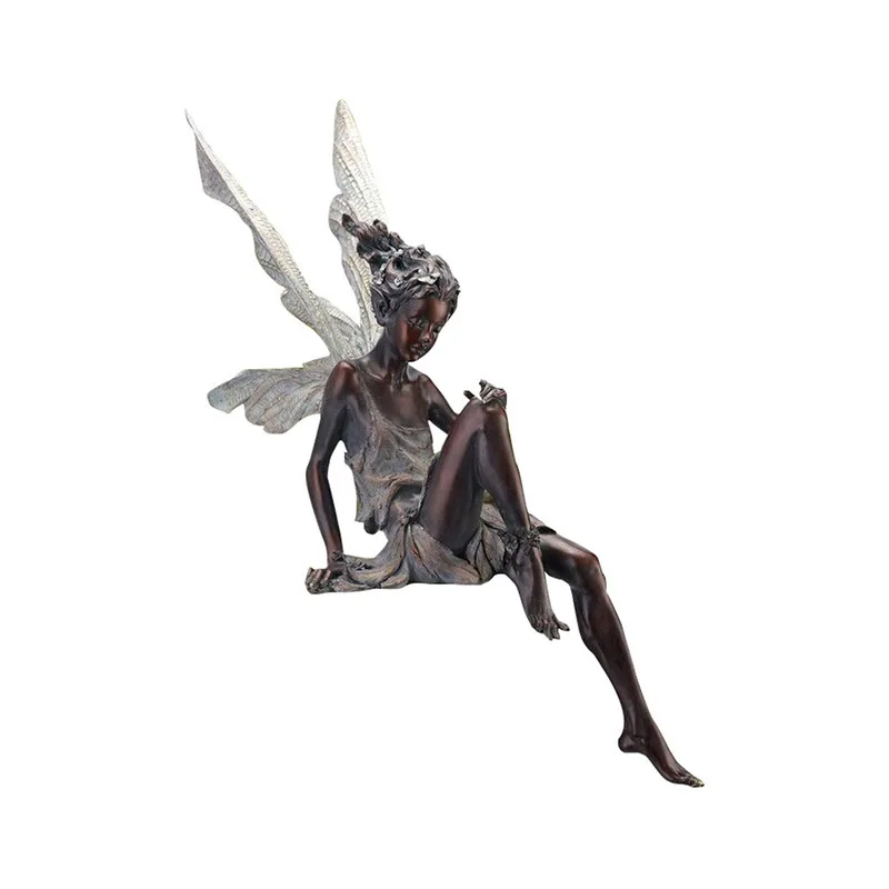 18/22CM Flower Fairy Sculpture Garden Landscaping Yard Art Ornament Resin Sitting Statue Outdoor Angel Figurine Craft Decoration 18/22CM Flower Fairy Sculpture Garden Landscaping Yard Art Ornament Resin Sitting Statue Outdoor Angel Figurine Craft Decoration