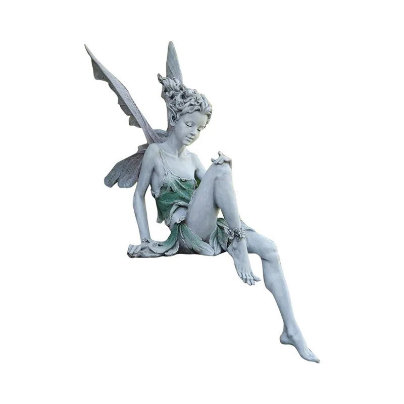 18/22CM Flower Fairy Sculpture Garden Landscaping Yard Art Ornament Resin Sitting Statue Outdoor Angel Figurine Craft Decoration 18/22CM Flower Fairy Sculpture Garden Landscaping Yard Art Ornament Resin Sitting Statue Outdoor Angel Figurine Craft Decoration