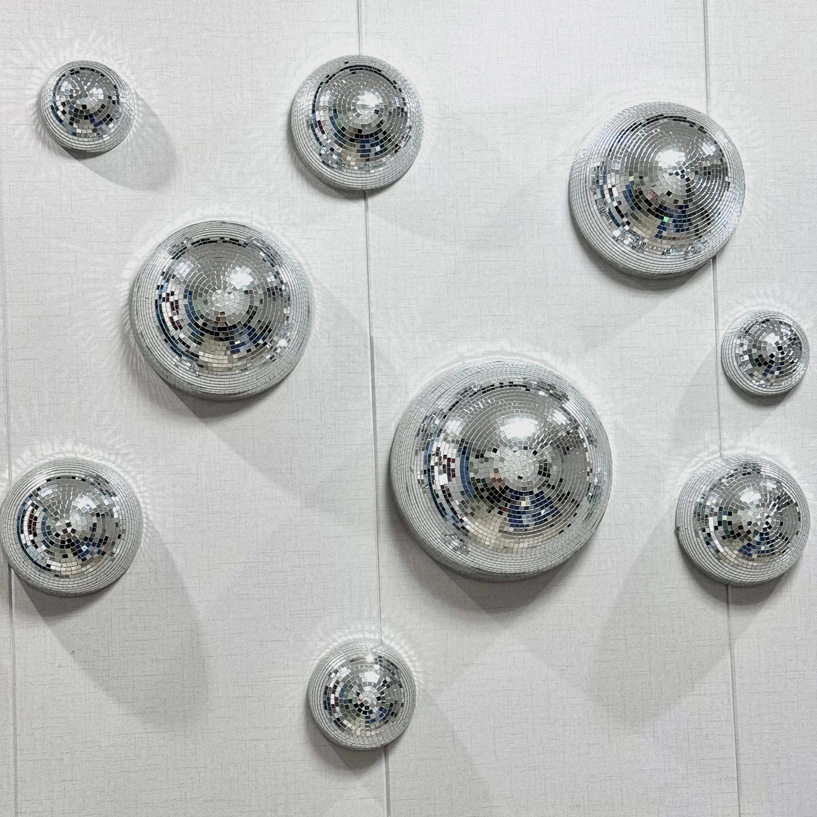 Wall Disco Ball Mirrored Designs Metallic Home Decor Mirror Ball Decoration For Wedding Disco Ball Semicircle Home Wall Art