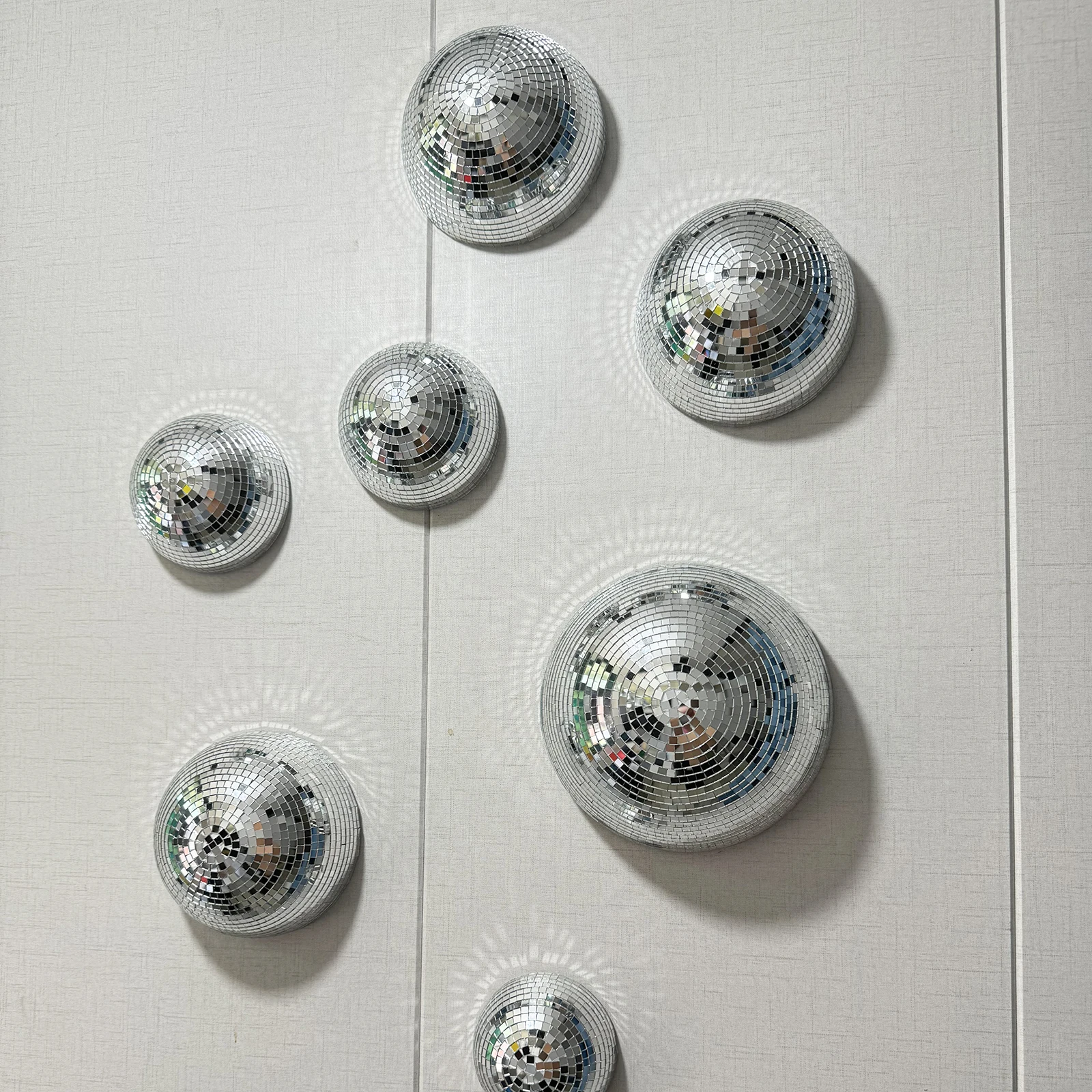 Wall Disco Ball Mirrored Designs Metallic Home Decor Mirror Ball Decoration For Wedding Disco Ball Semicircle Home Wall Art
