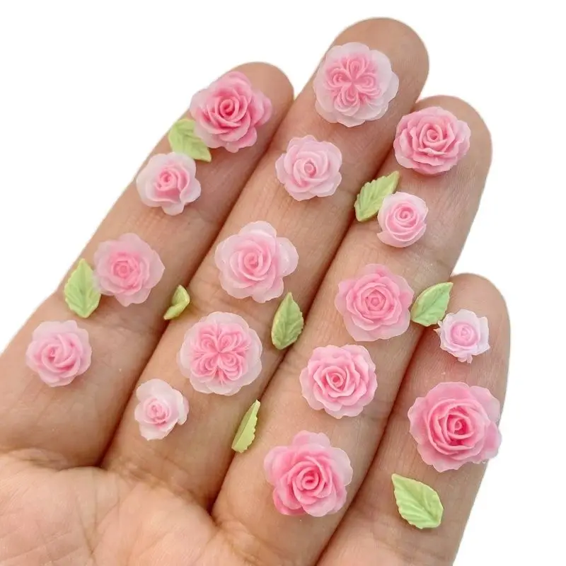 50Pcs Mixed Nail Art Resin Cartoon Pink Flowers Series Charms Rhinestones DIY Craft For Nail 3D Decorations Jewelry 50Pcs Mixed Nail Art Resin Cartoon Pink Flowers Series Charms Rhinestones DIY Craft For Nail 3D Decorations Jewelry