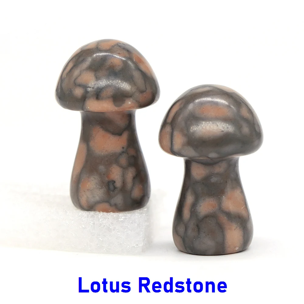 35mm Mushroom Figurine Natural Stone Carved Quartz Crystal Healing Massage Wand Statue Room Craft Decor Christmas Gift Wholesale
