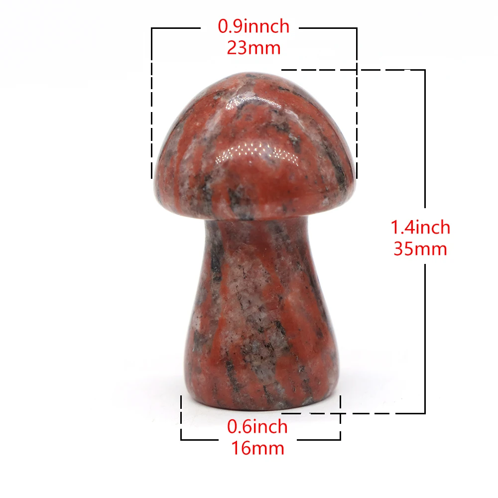 35mm Mushroom Figurine Natural Stone Carved Quartz Crystal Healing Massage Wand Statue Room Craft Decor Christmas Gift Wholesale
