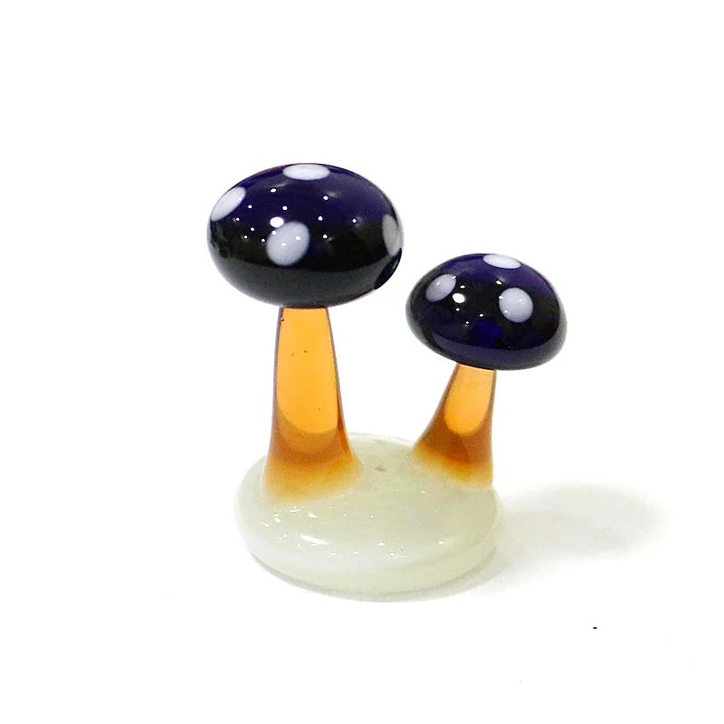 Mini Cute Mushroom Glass Crafts Fairy Garden Miniatures Flowerpot Ornament Decoration Terrarium Figurines Decor DIY Dollhouse