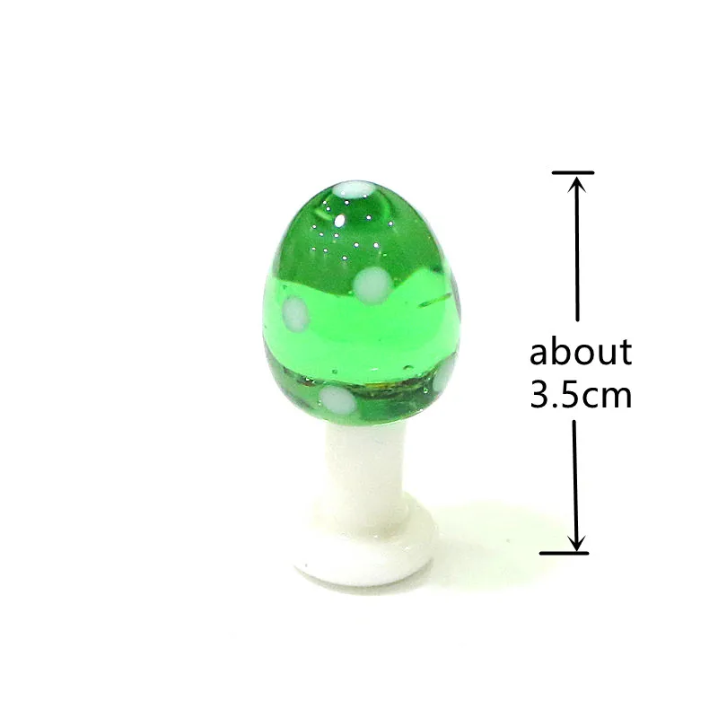 Mini Cute Mushroom Glass Crafts Fairy Garden Miniatures Flowerpot Ornament Decoration Terrarium Figurines Decor DIY Dollhouse