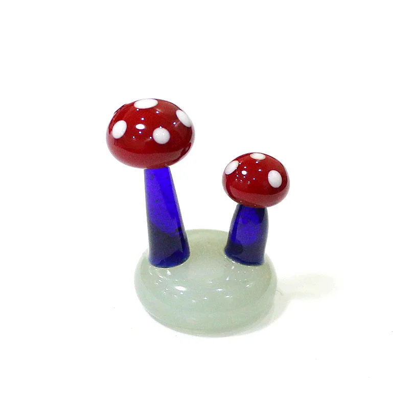 Mini Cute Mushroom Glass Crafts Fairy Garden Miniatures Flowerpot Ornament Decoration Terrarium Figurines Decor DIY Dollhouse