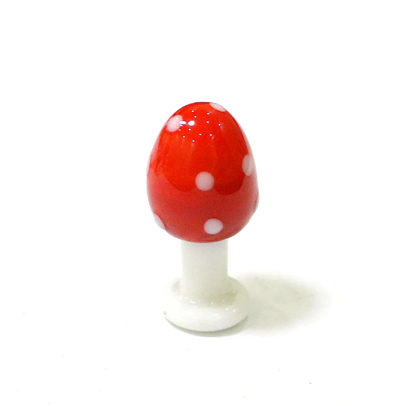 Mini Cute Mushroom Glass Crafts Fairy Garden Miniatures Flowerpot Ornament Decoration Terrarium Figurines Decor DIY Dollhouse