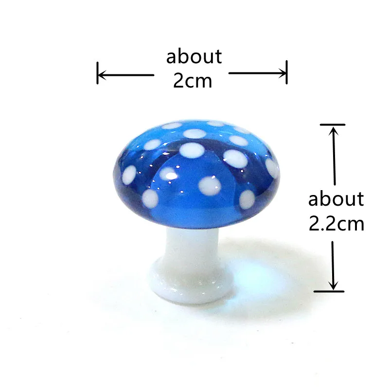 Mini Cute Mushroom Glass Crafts Fairy Garden Miniatures Flowerpot Ornament Decoration Terrarium Figurines Decor DIY Dollhouse