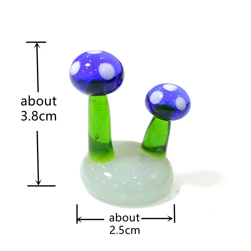 Mini Cute Mushroom Glass Crafts Fairy Garden Miniatures Flowerpot Ornament Decoration Terrarium Figurines Decor DIY Dollhouse