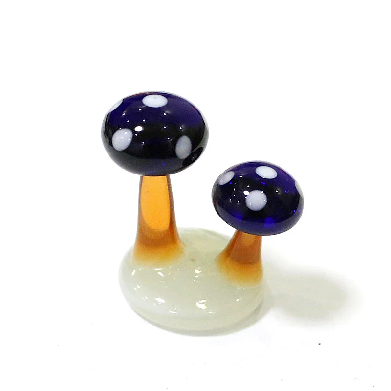 Mini Cute Mushroom Glass Crafts Fairy Garden Miniatures Flowerpot Ornament Decoration Terrarium Figurines Decor DIY Dollhouse