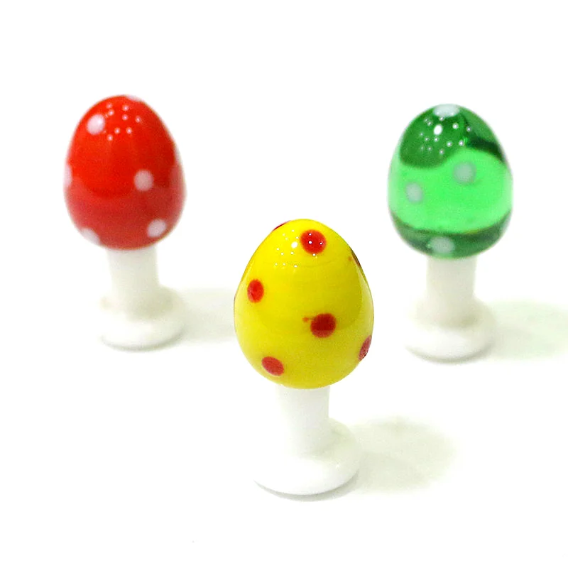 Mini Cute Mushroom Glass Crafts Fairy Garden Miniatures Flowerpot Ornament Decoration Terrarium Figurines Decor DIY Dollhouse