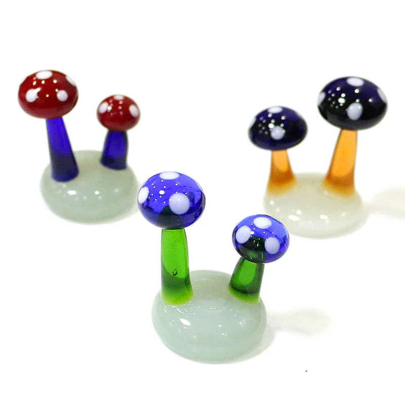 Mini Cute Mushroom Glass Crafts Fairy Garden Miniatures Flowerpot Ornament Decoration Terrarium Figurines Decor DIY Dollhouse